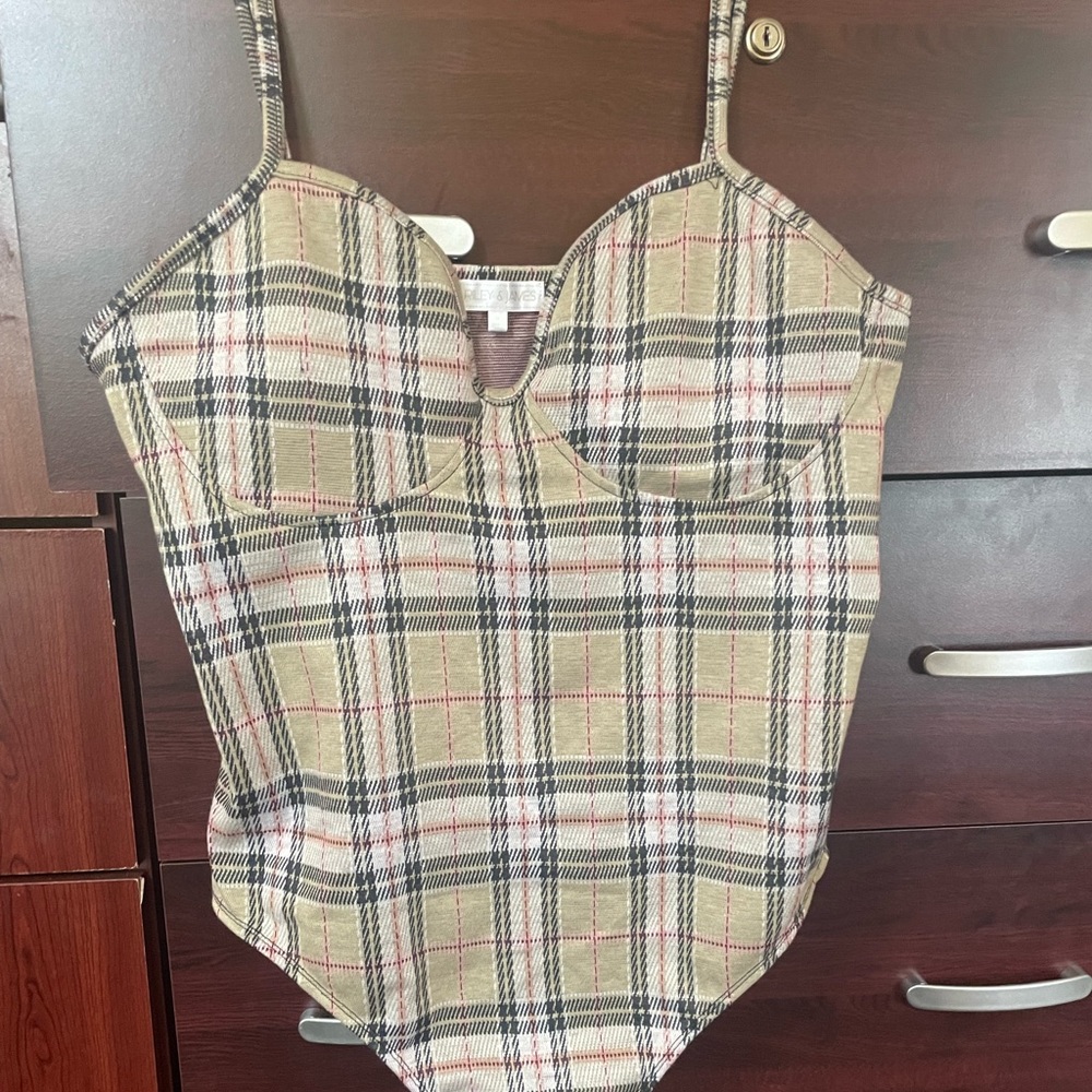 Plaid bodysuit from Riley & James
